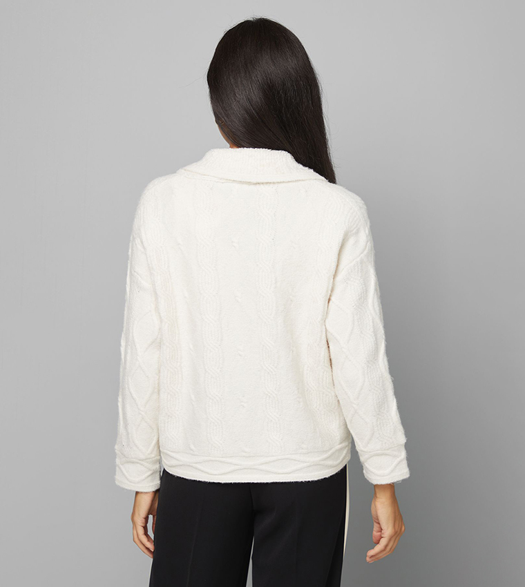 كارديغان محبوك بياقة شال 