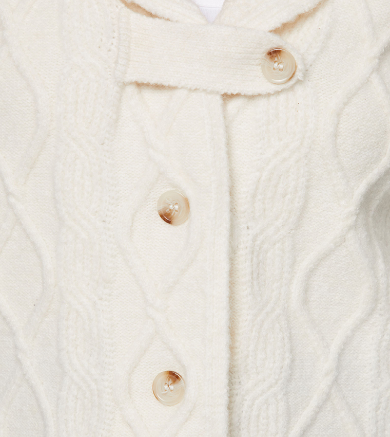 كارديغان محبوك بياقة شال 