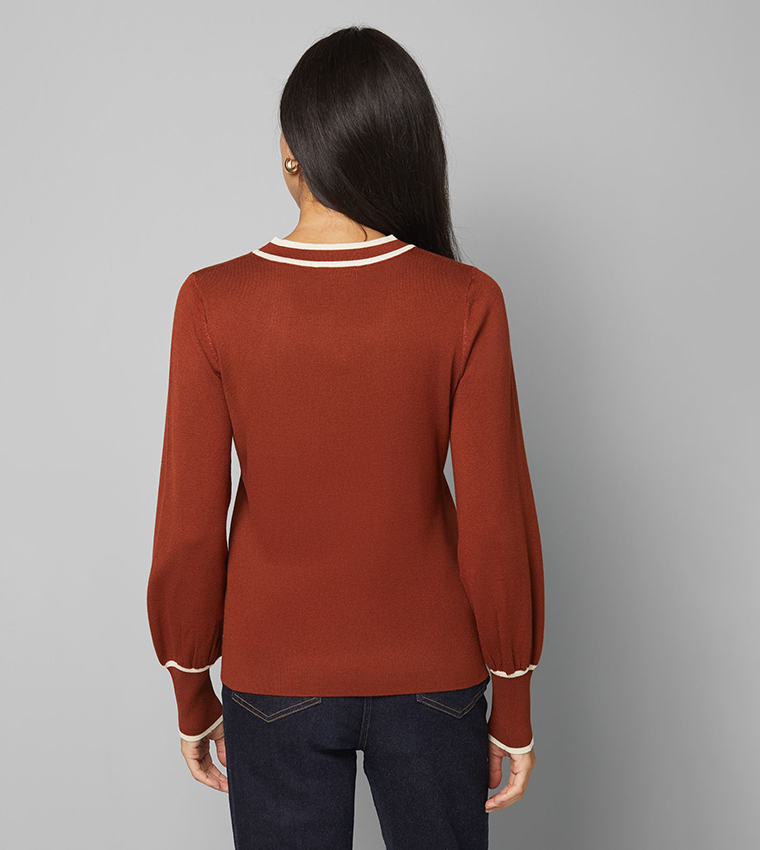 Zip Front Tipped Knitted Top