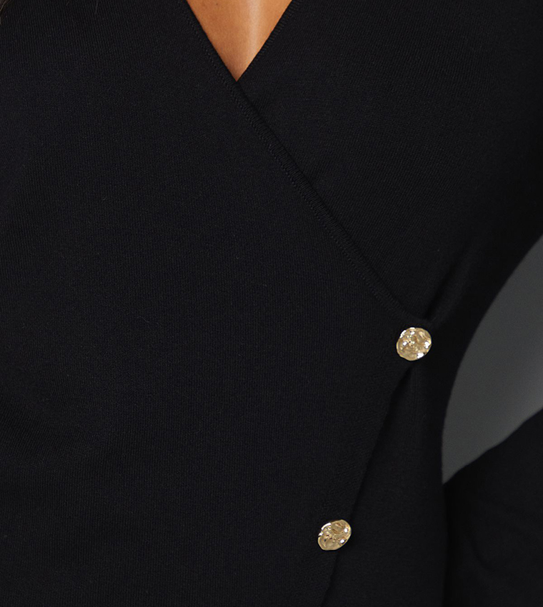 Wrap Front V-Neck Sweater
