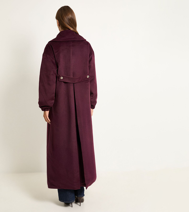 Elastic Cuff Collar Detail Coat