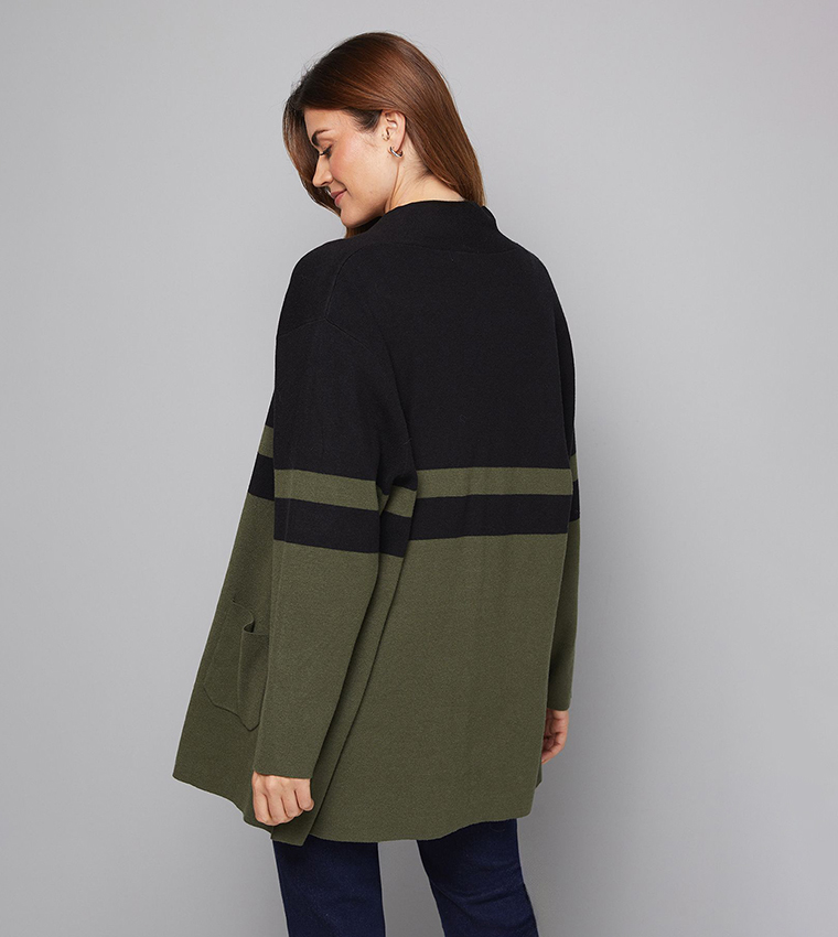 Colour Block Long Sleeves Cardigan