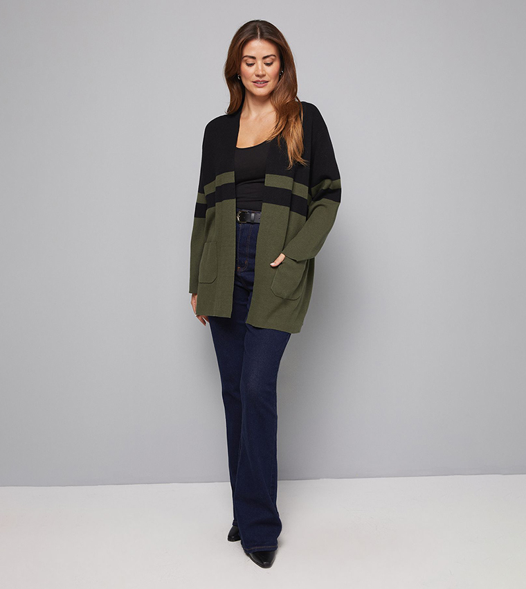 Colour Block Long Sleeves Cardigan