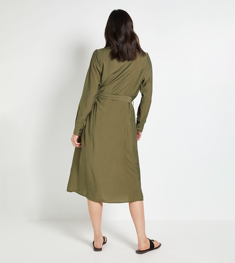 Collared Button Through Shirt Dress