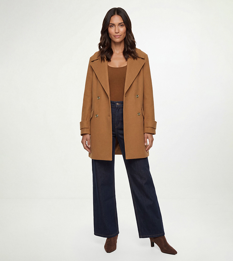 Mid Length Double Breasted Coat