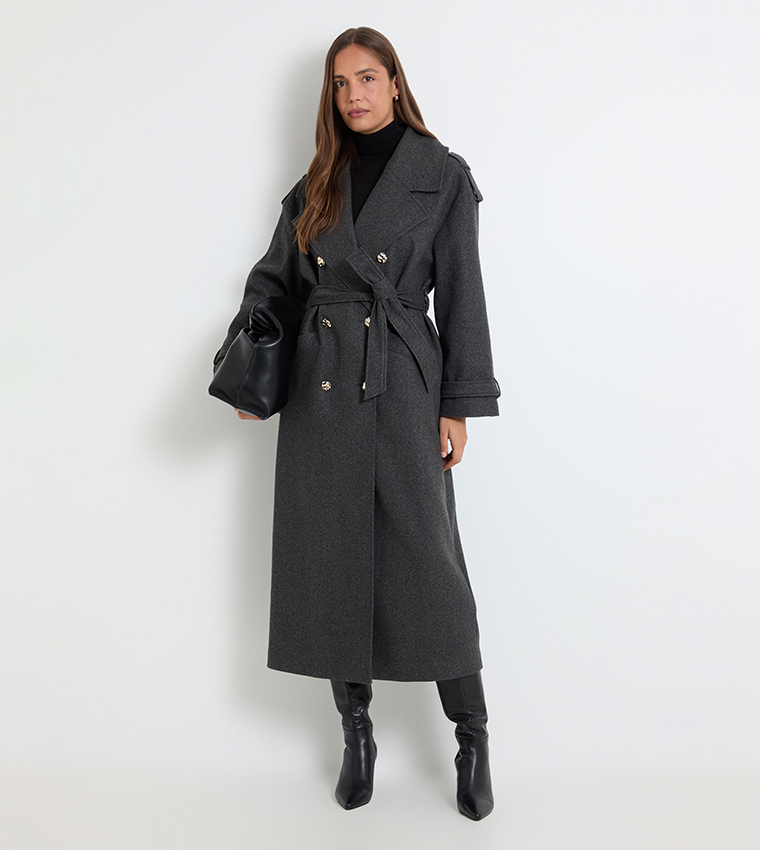 Wide Lapel Trench Coat