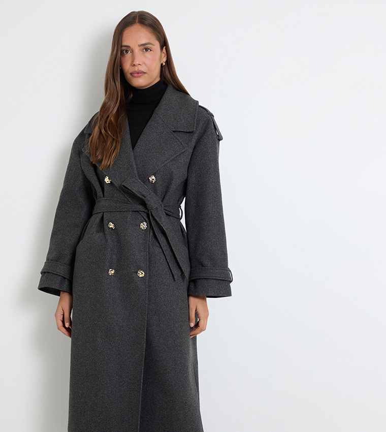 Wide Lapel Trench Coat