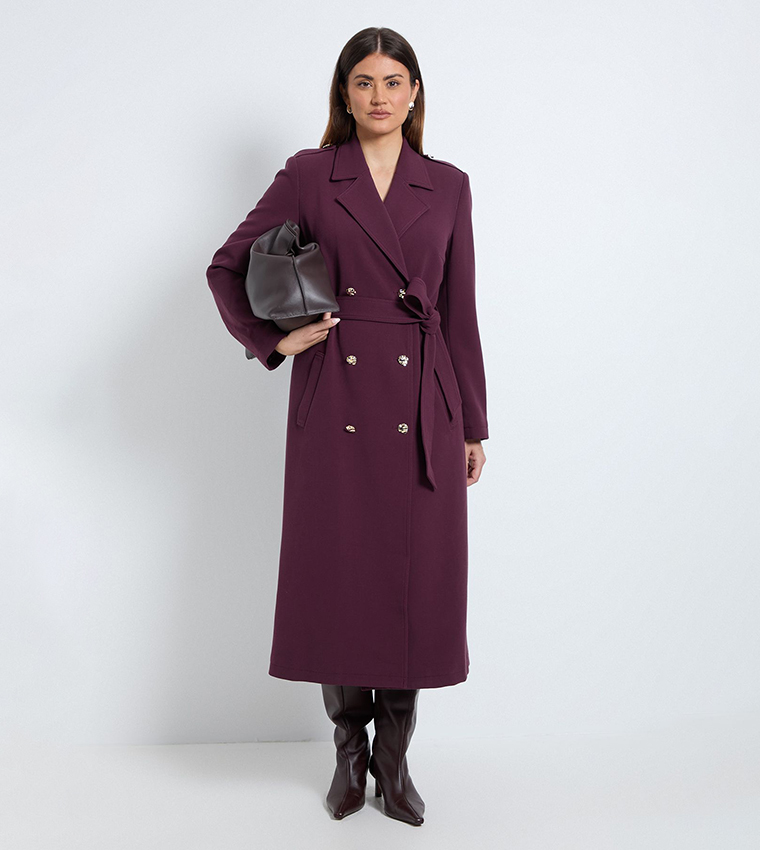 Double Crepe Trench Coat