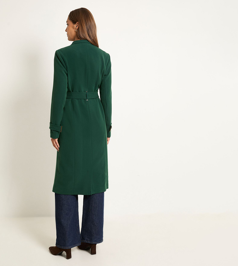 Double Crepe Wrap Belted Coat