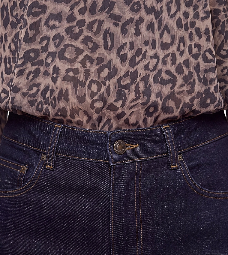 Leopard Print Flute Long Sleeves Top