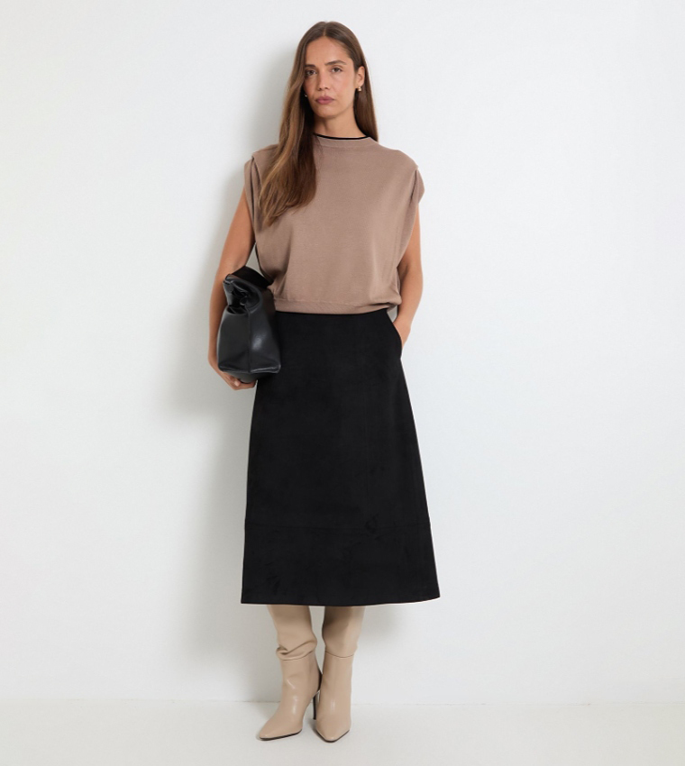 Shoulder Pad Sleeveless Knitted Top