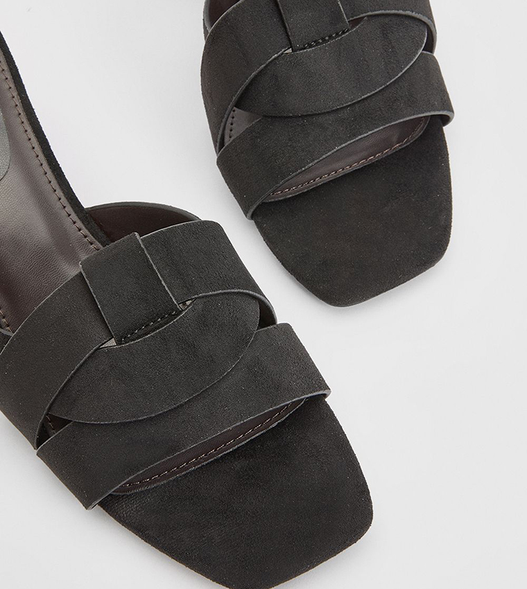 Brooklyn Faux Suede Block Heel Sandals