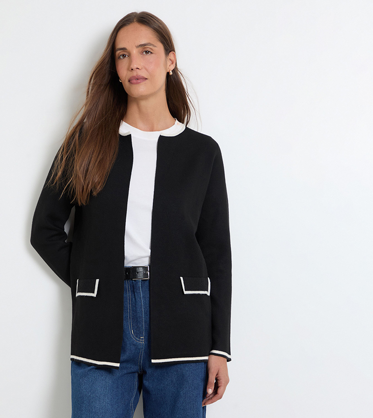 Long Sleeves Tipped Cardigan