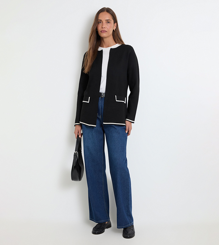 Long Sleeves Tipped Cardigan