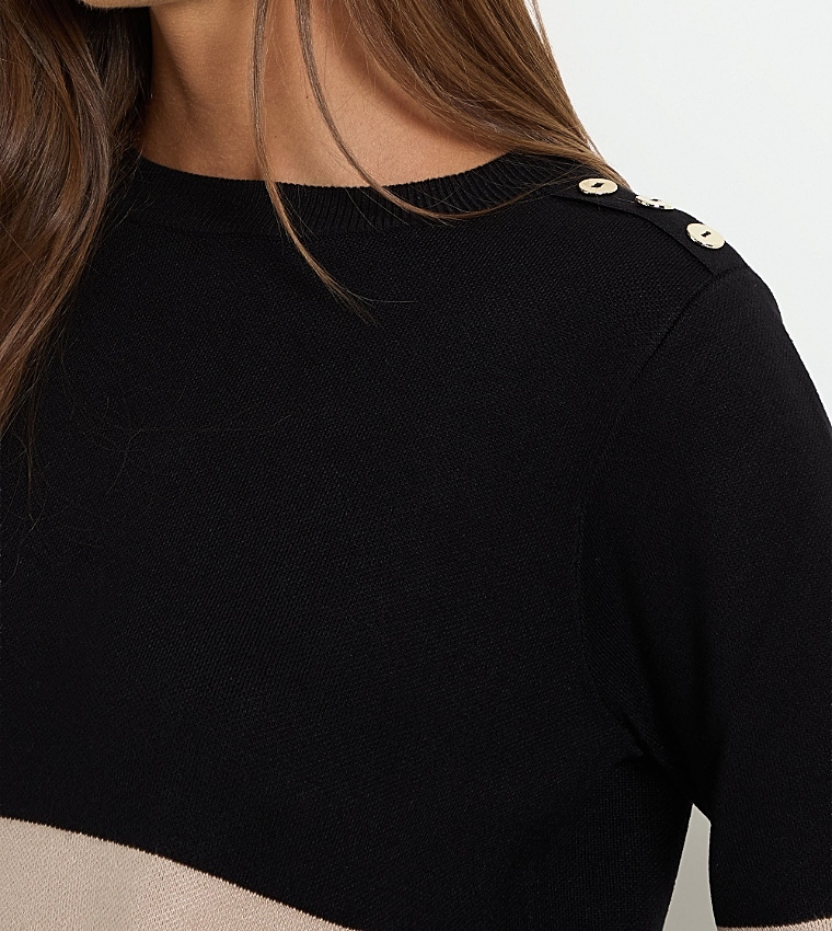 Leopard Print Crew Neck Knitted Sweater