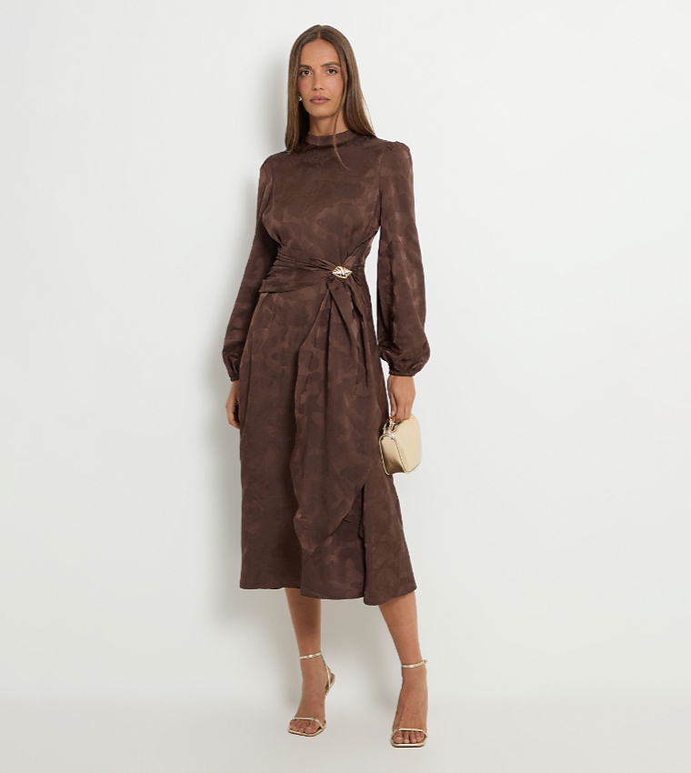 Wallis  Midi Dresses - Dark Brown Midi Dresses