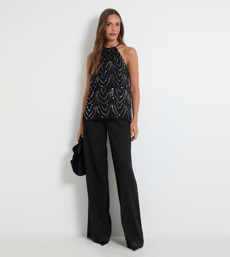 Embellished Halterneck Top