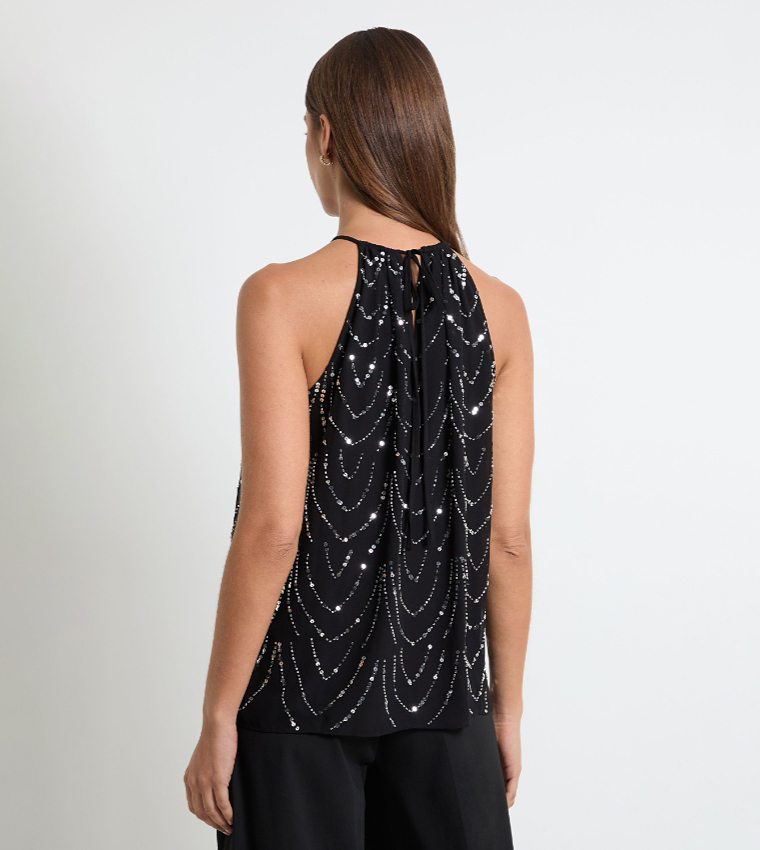 Embellished Halterneck Top