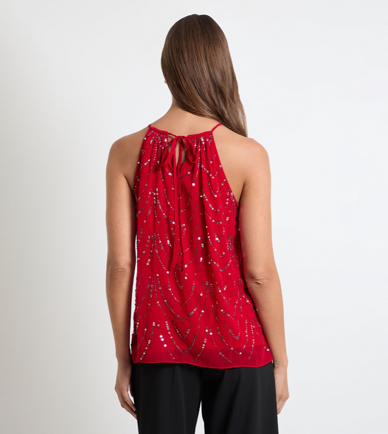 Embellished Halterneck Top
