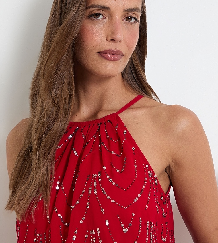 Embellished Halterneck Top