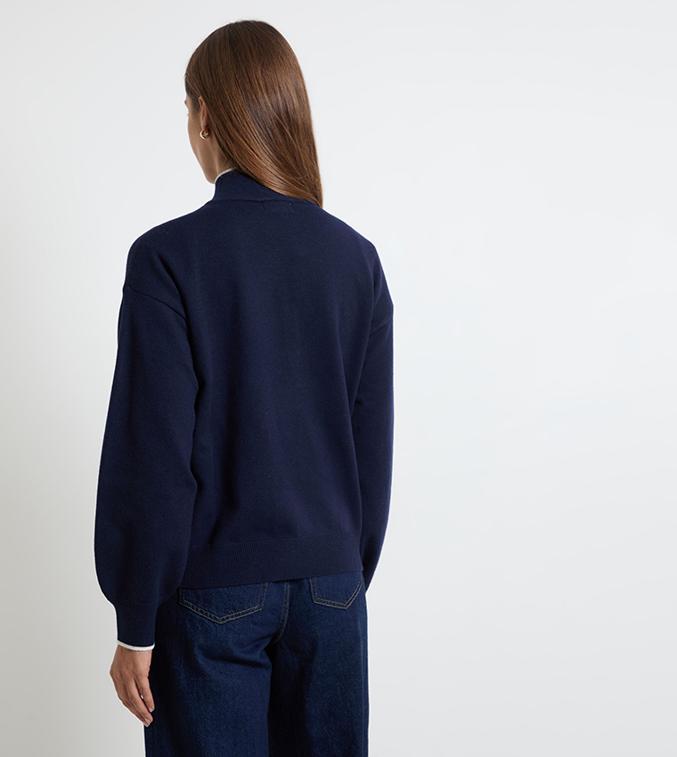Half-Zip Funnel Neck Sweater