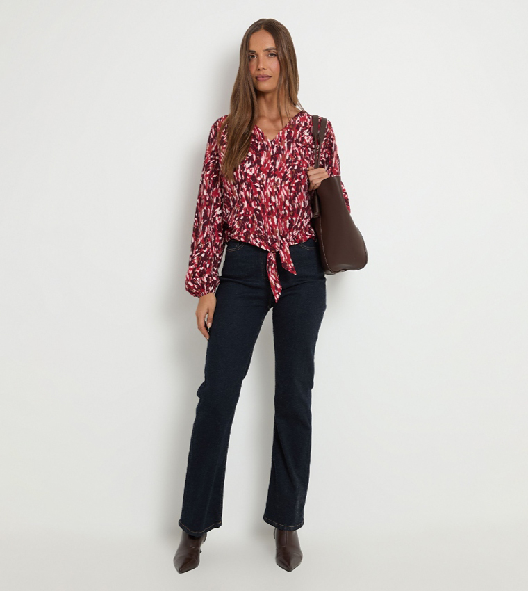 Abstract Long Sleeves Top