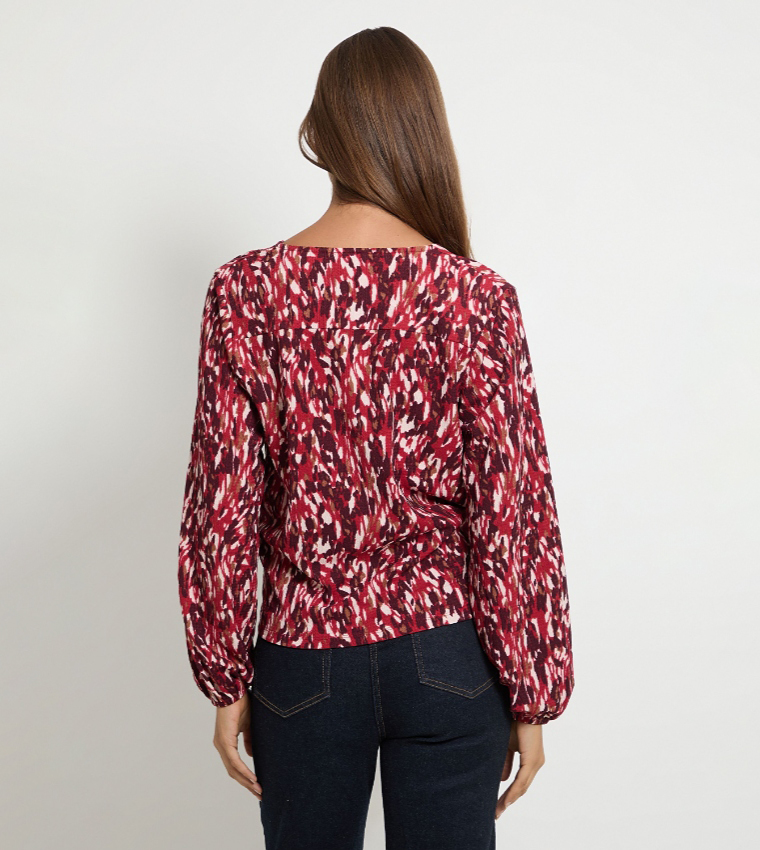 Abstract Long Sleeves Top
