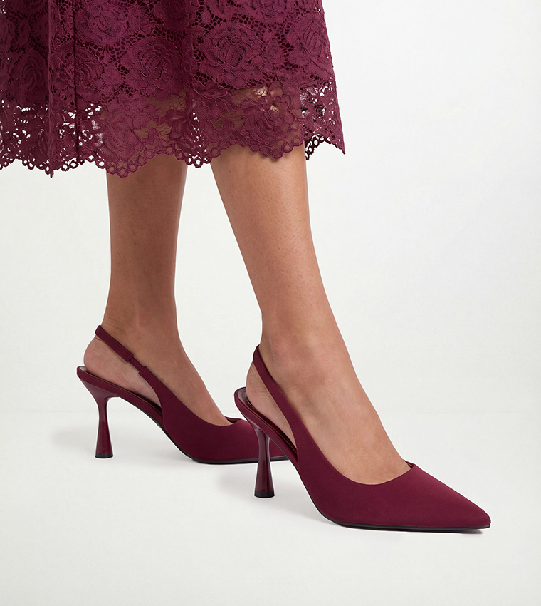 Alexia Satin Slingback Heel Pumps
