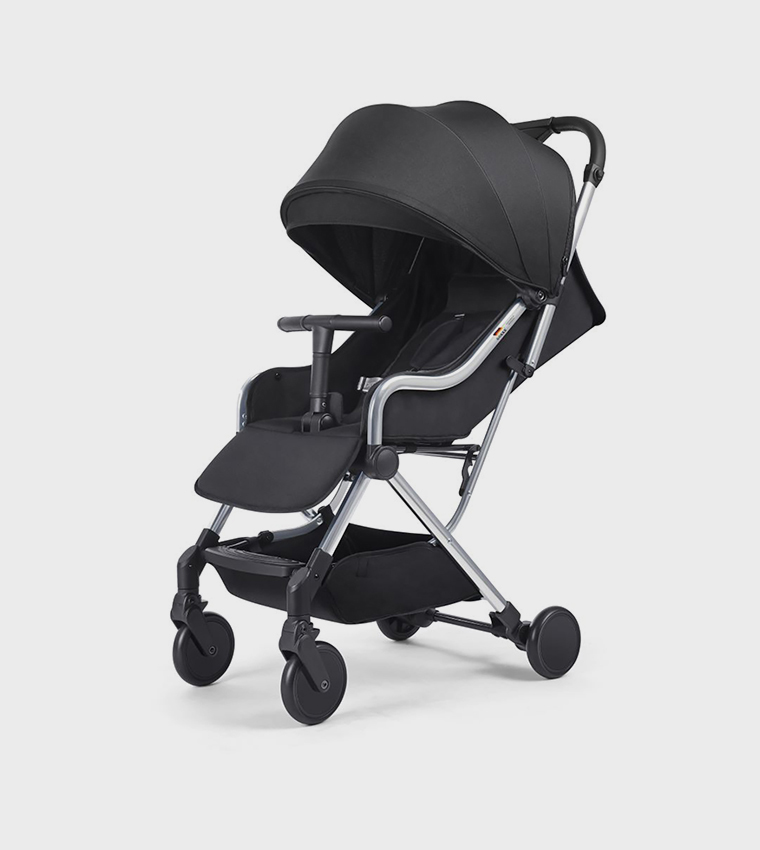 Compact Baby Stroller with 5 Point Safety Harness, Adjustable Handlebar, Suitable for Air Travel, 0-36 Months, Black - C102ABL