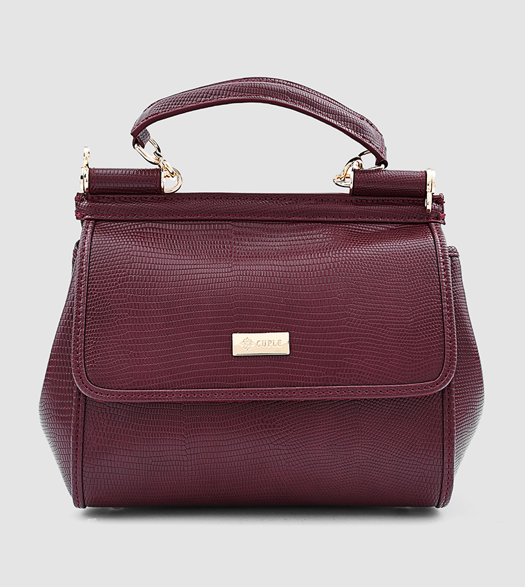Textured Satchel Bag