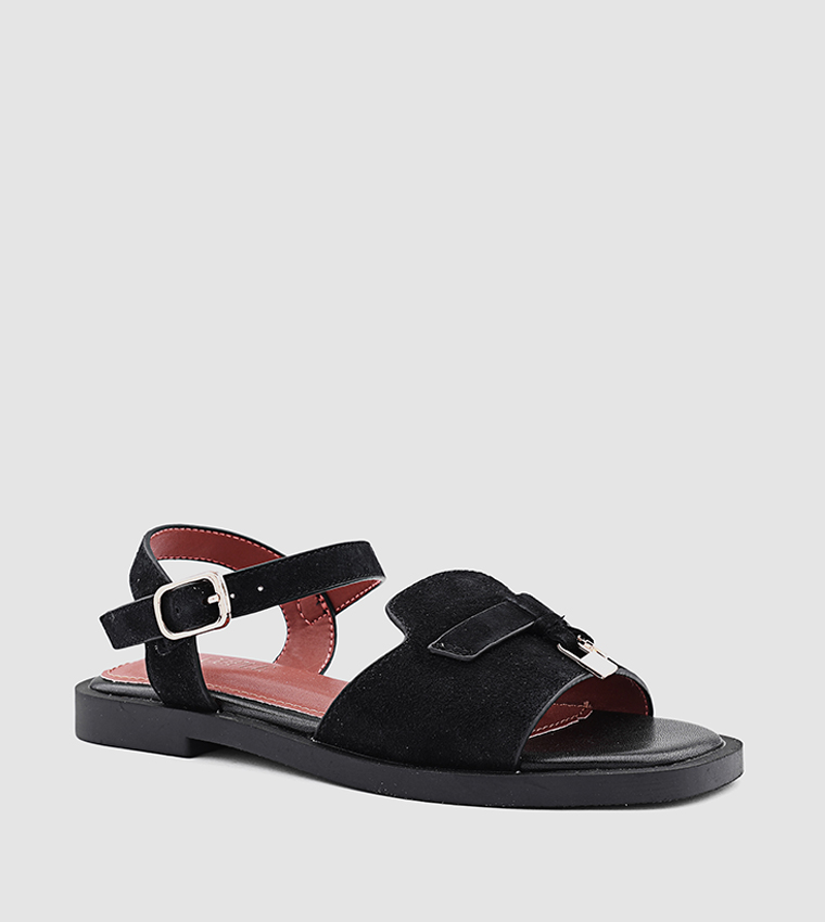 Metal Accent Flat Sandals