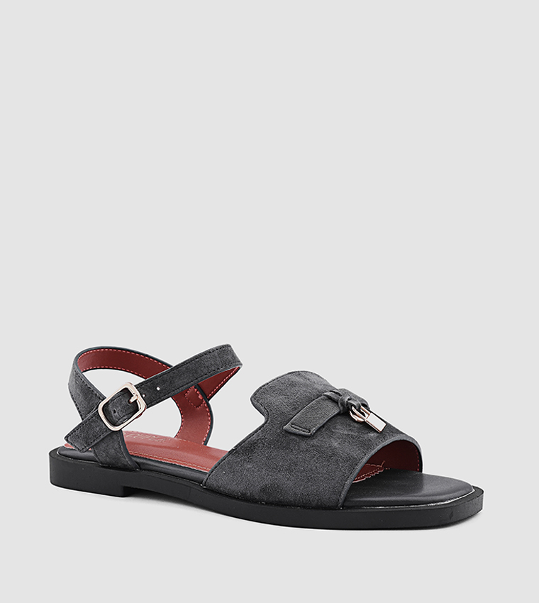 Metal Accent Flat Sandals
