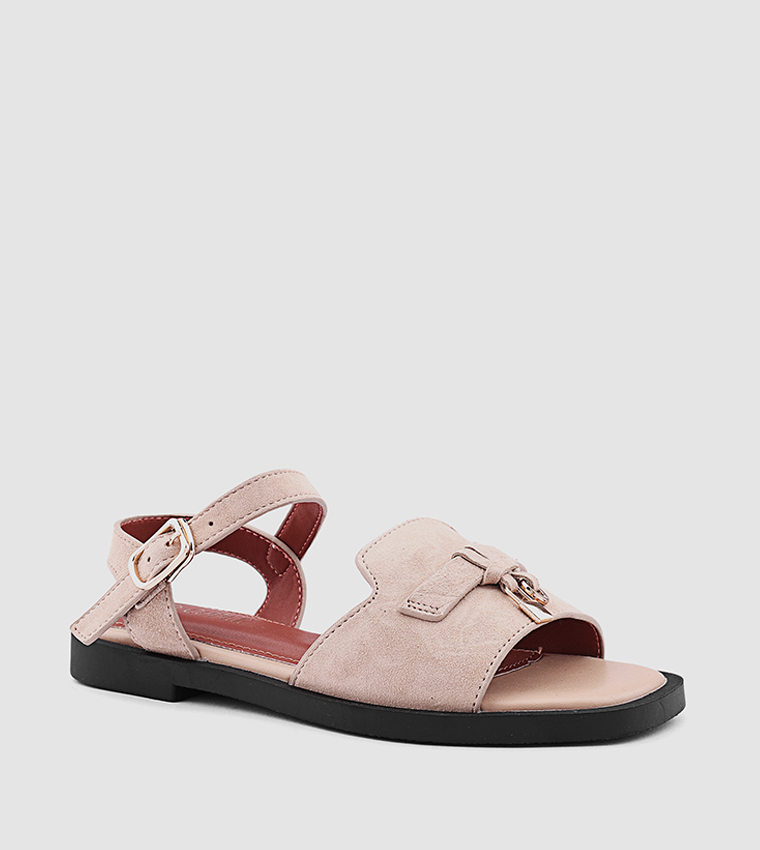 Metal Accent Flat Sandals