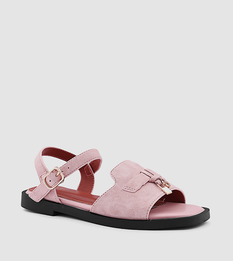 Metal Accent Flat Sandals