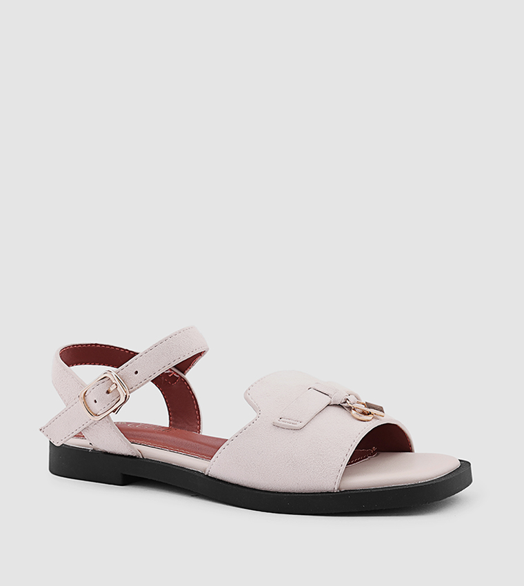 Metal Accent Flat Sandals