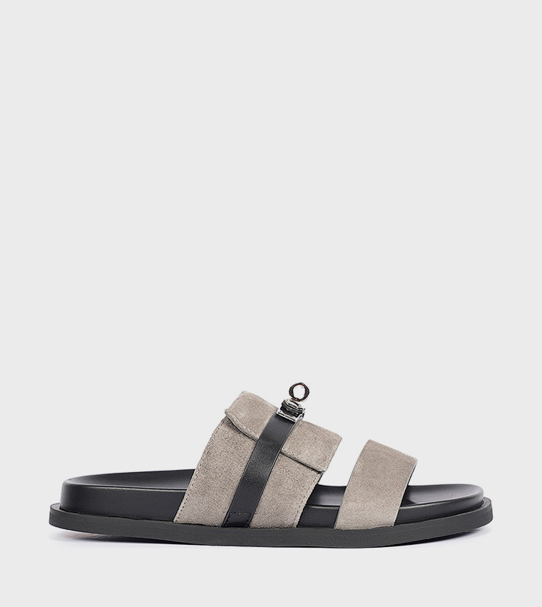 Cuple  Flat Sandals - Grey Flat Sandals