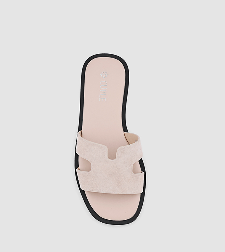 Cut-Out Detail Open Toe Flat Sandals