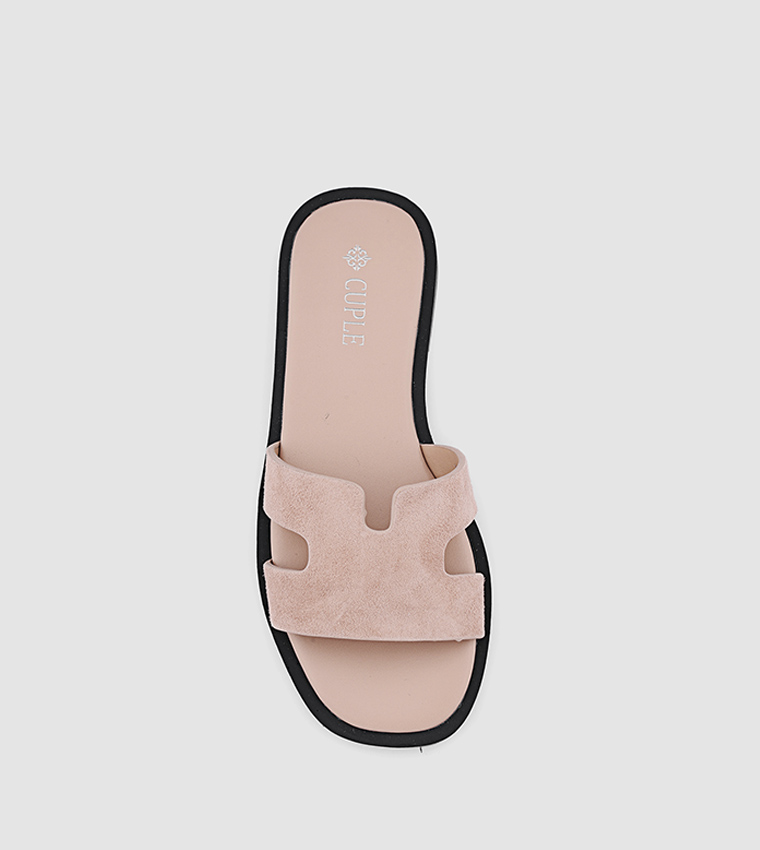Cut-Out Detail Open Toe Flat Sandals