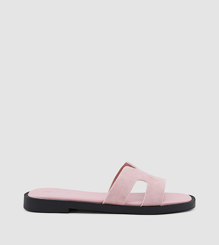 Cut-Out Detail Open Toe Flat Sandals