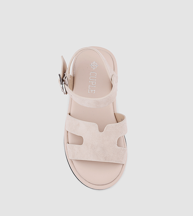 Cut-Out Detail Ankle Loop Flat Sandals