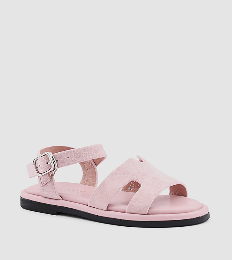 Cut-Out Detail Ankle Loop Flat Sandals