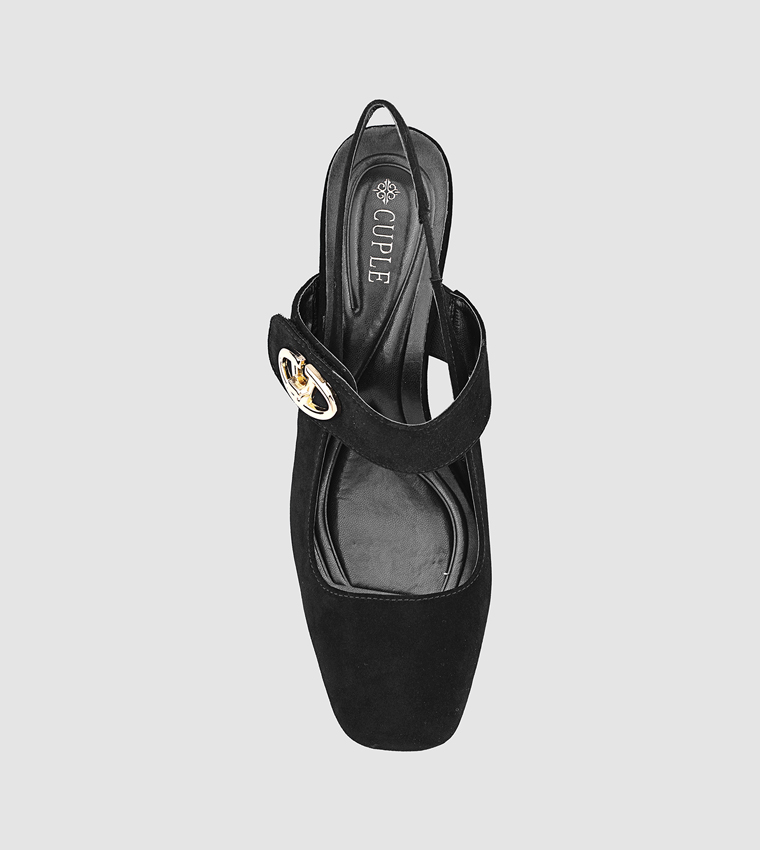 Metal Accent Slingback Pumps
