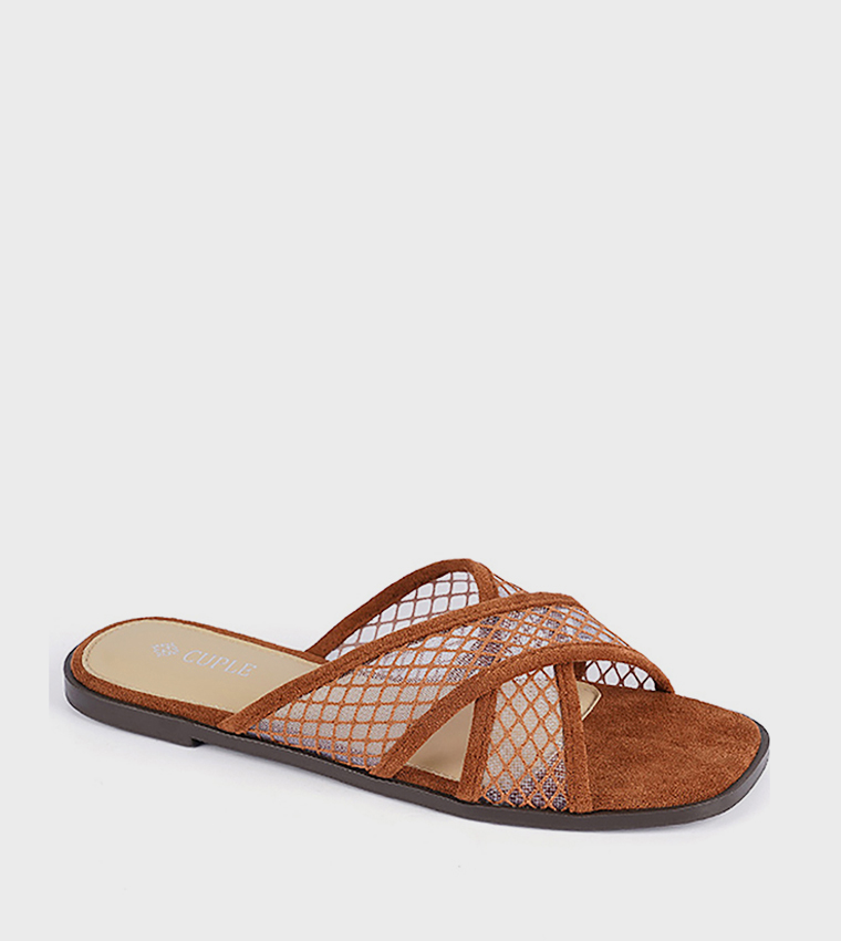 Cuple  Flat Sandals - Brown Flat Sandals
