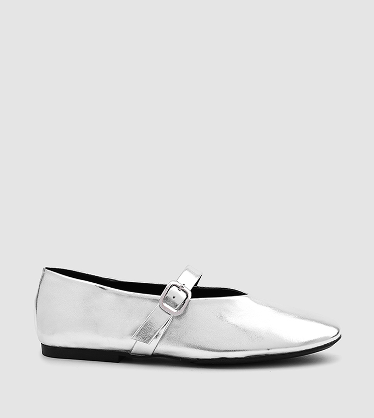 Cuple  Mary Janes - Silver Mary Janes