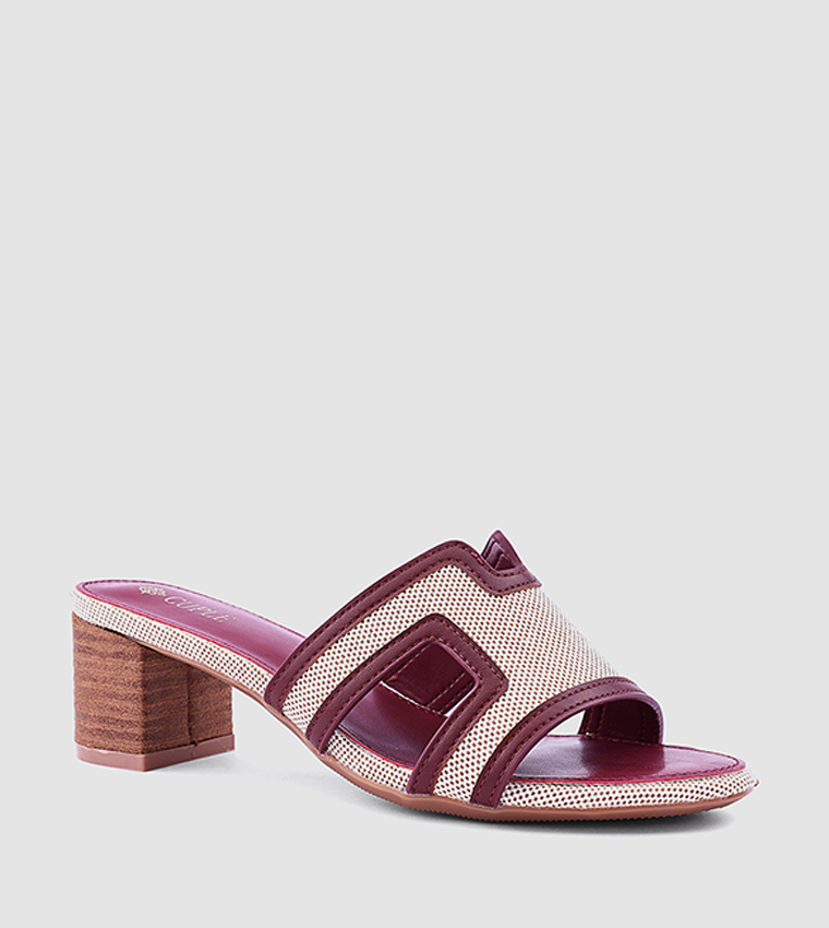 Patterned Block Heel Sandals