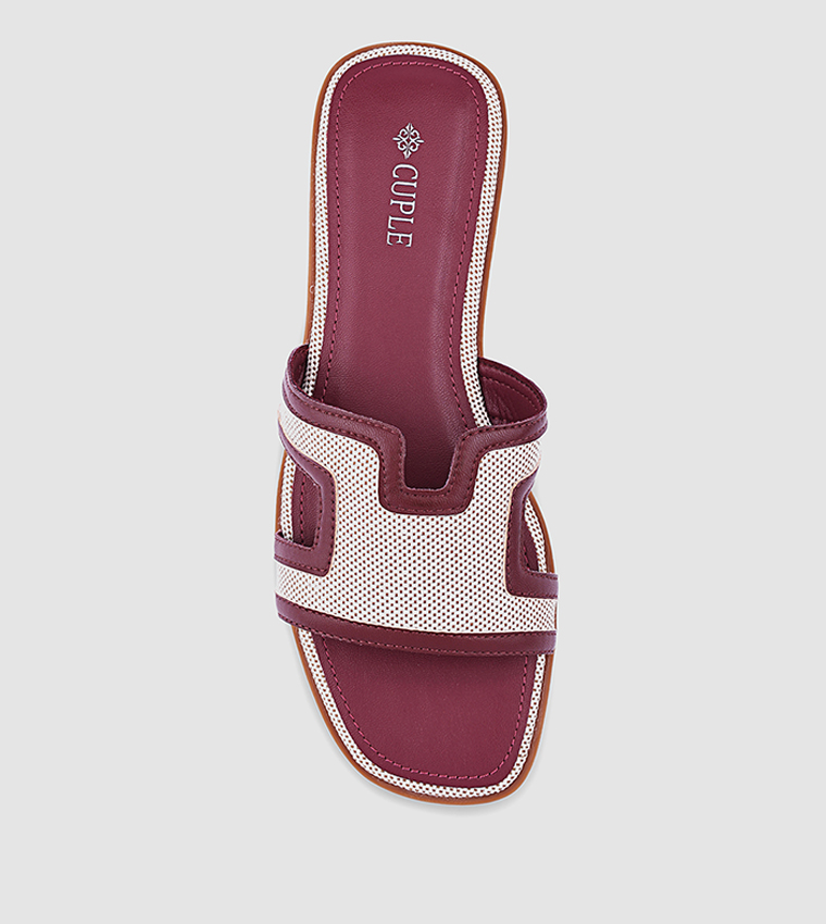 Cuple  Flat Sandals - Maroon Flat Sandals