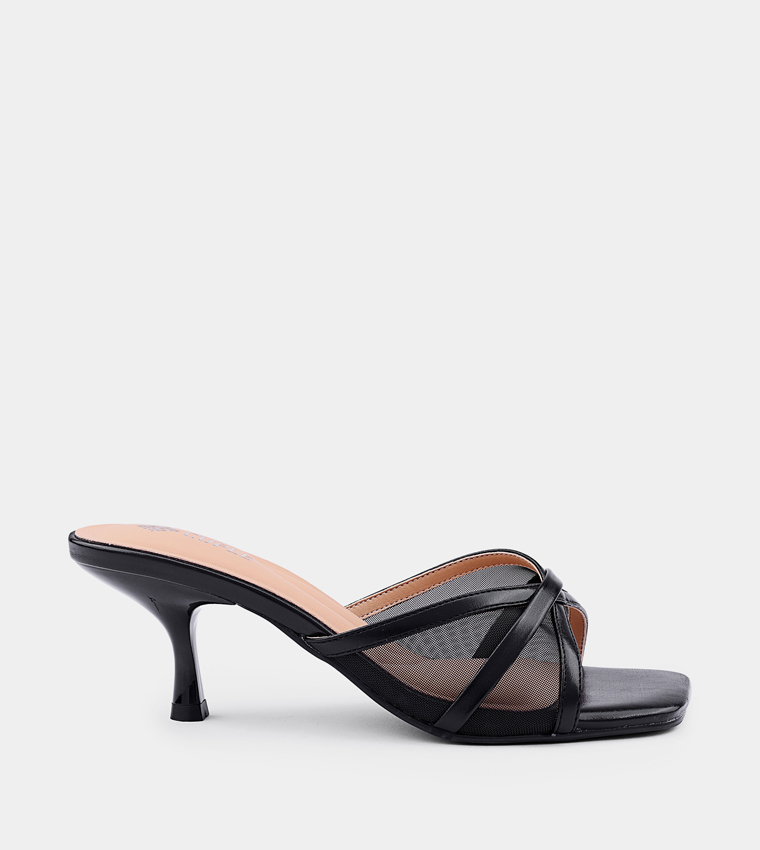 Solid Open Toe Heel Sandals