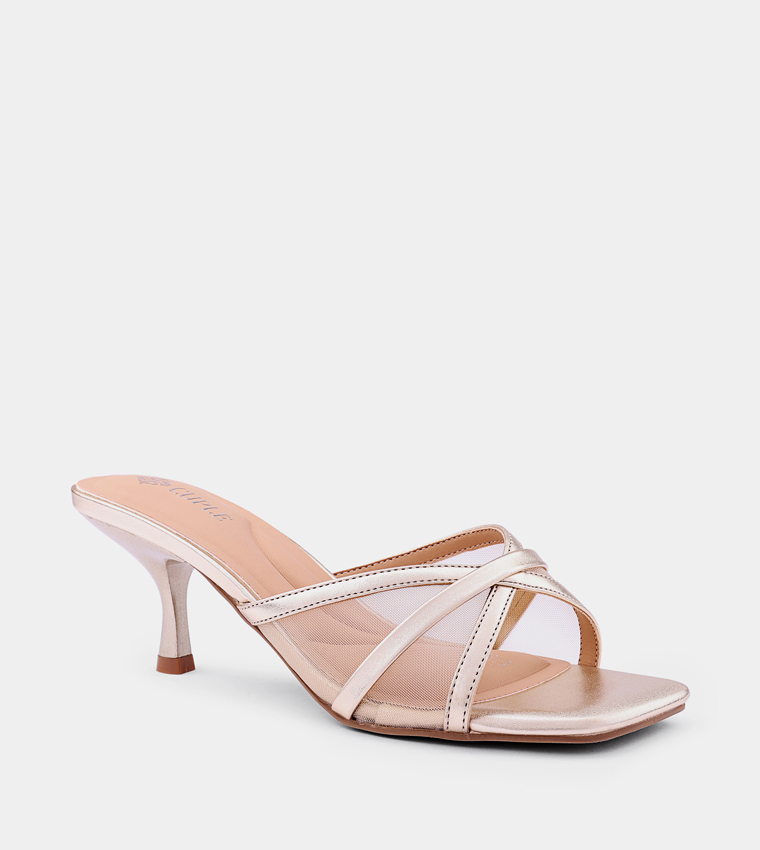 Solid Open Toe Heel Sandals