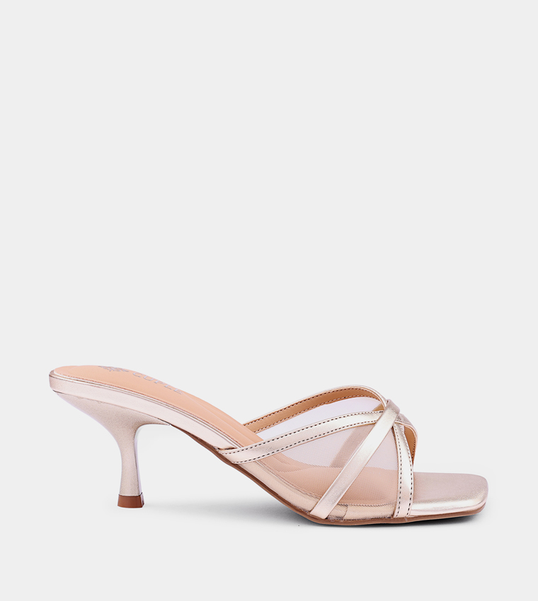 Solid Open Toe Heel Sandals