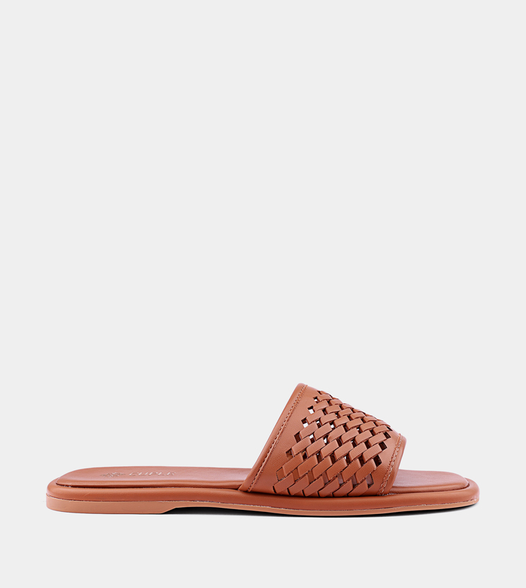 Braided Open Toe Flat Sandals